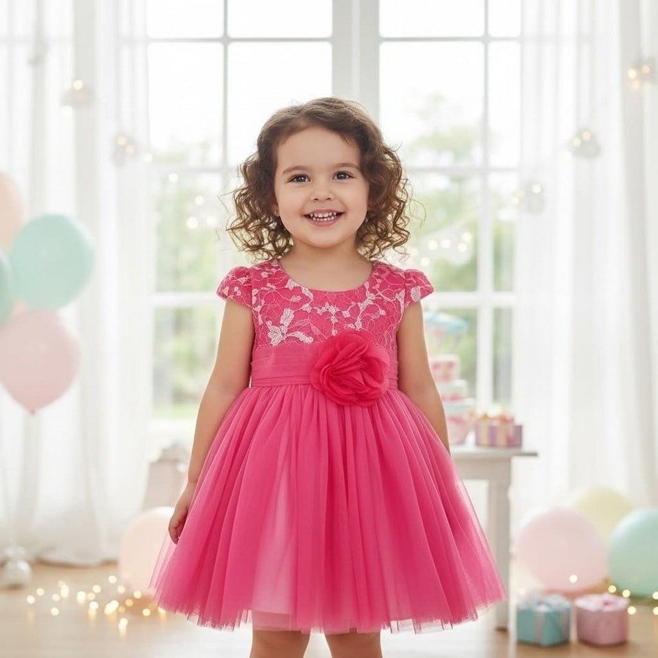 Deep Pink Gorgeous Party Frock